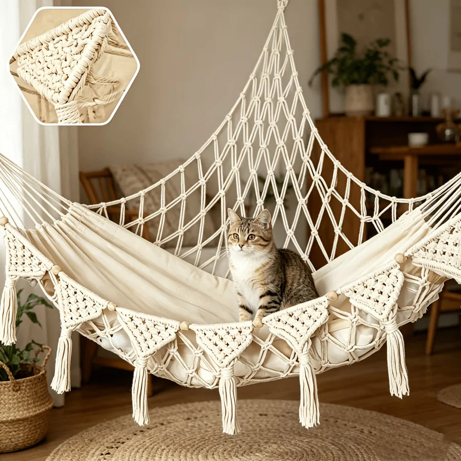 Clematis, Hand Woven Vinyl Wall Hammock for Cats