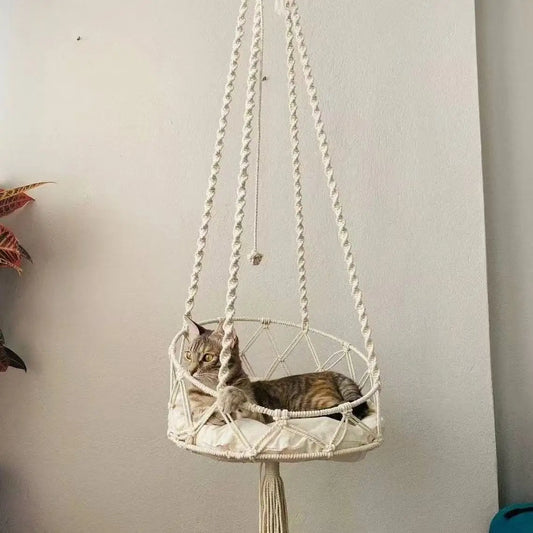 Alder, Boho Macrame Hammock for Cats