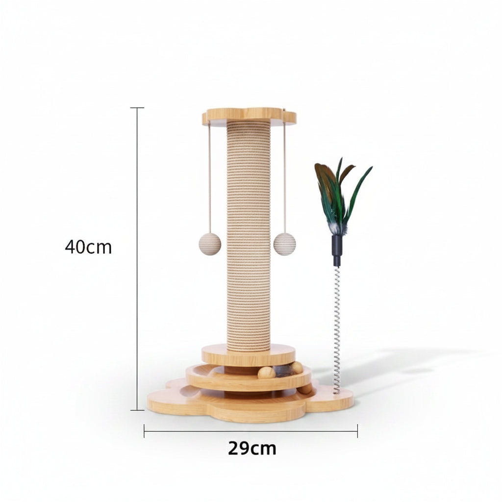 Privet, Solid Wood Turntable Scratcher for Cats