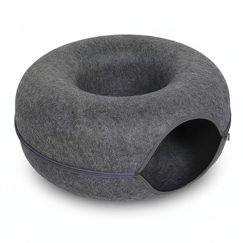 Fell, Felt Donut Tunnel Bed for Cats