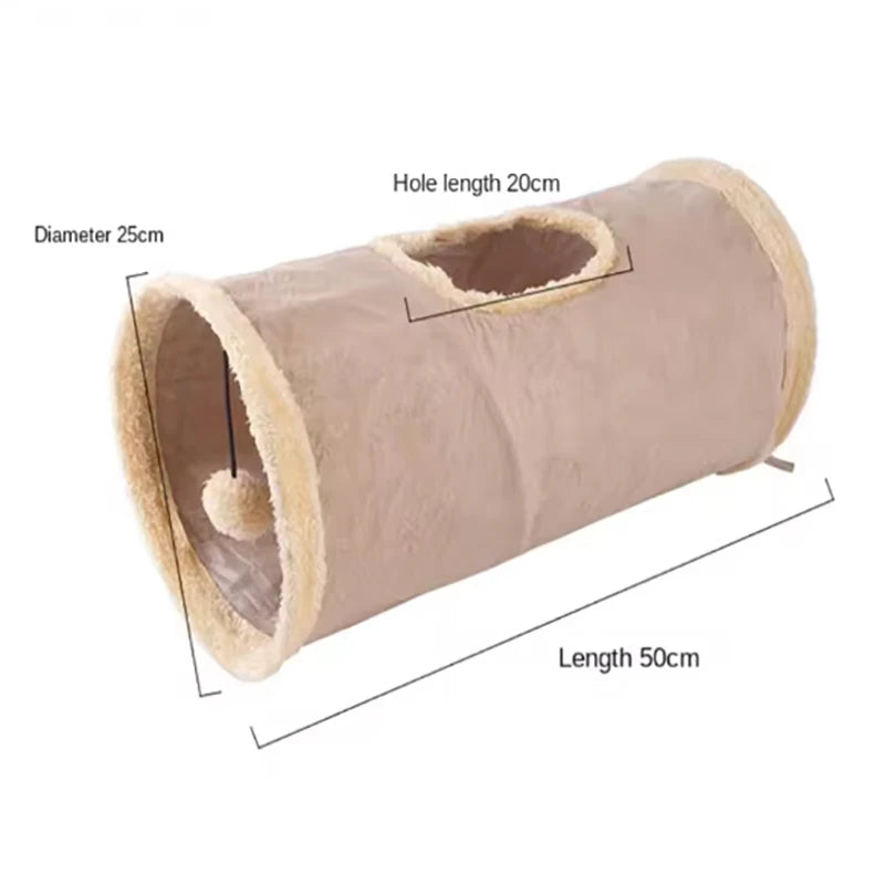Bluebell, Foldable Suede Play Tunnel for Cats