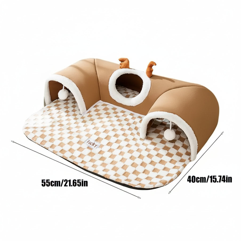 Wren, Corner Play Tunnel Bed for Cats