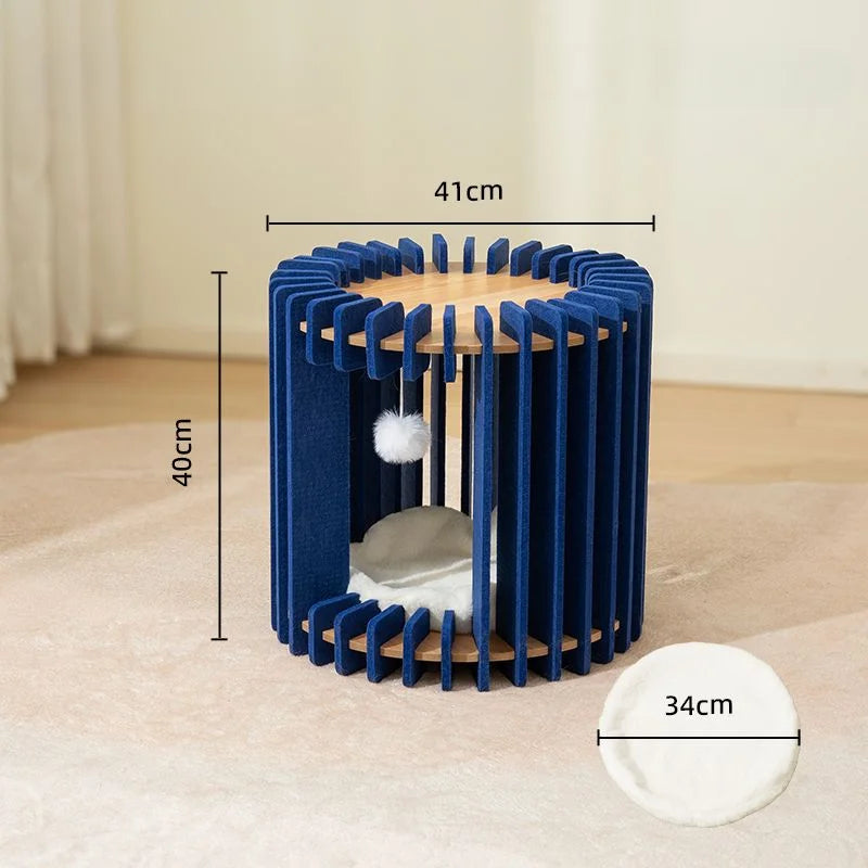 Birch, Bird Cage Shaped Felt Nest for Cats