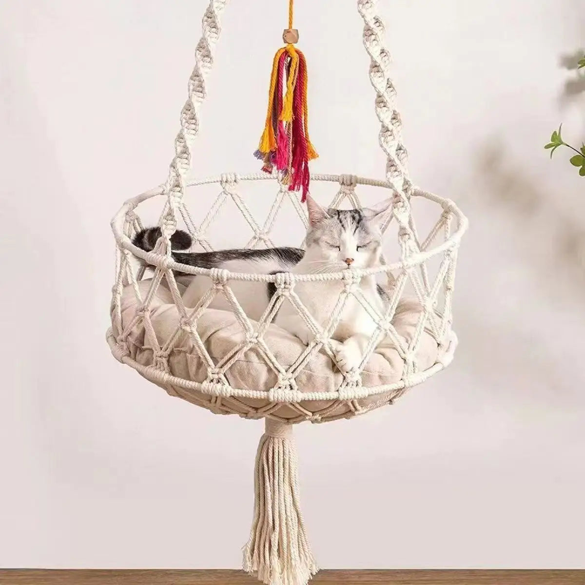 Alder, Boho Macrame Hammock for Cats