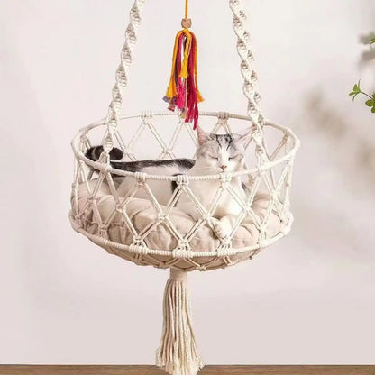 Alder, Boho Macrame Hammock for Cats