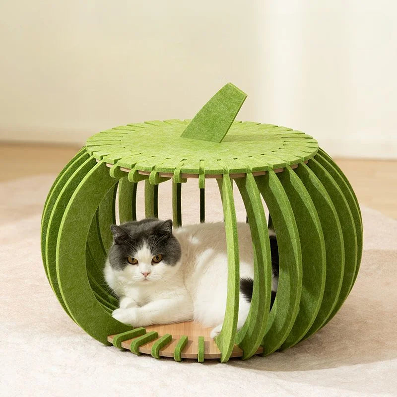 Brindle, Pumpkin House Felt Nest for Cats