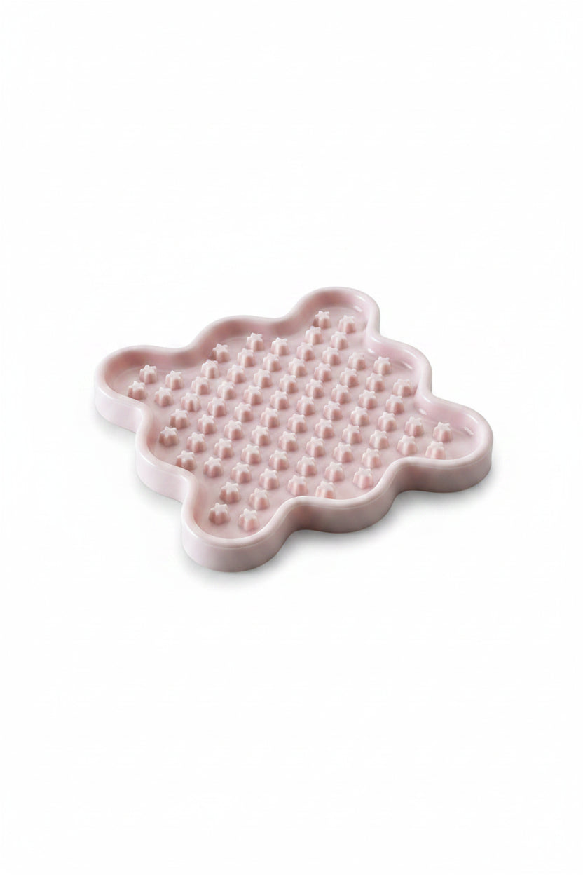 Saffron, Ceramic Slow Feed Lick Tray for Cats