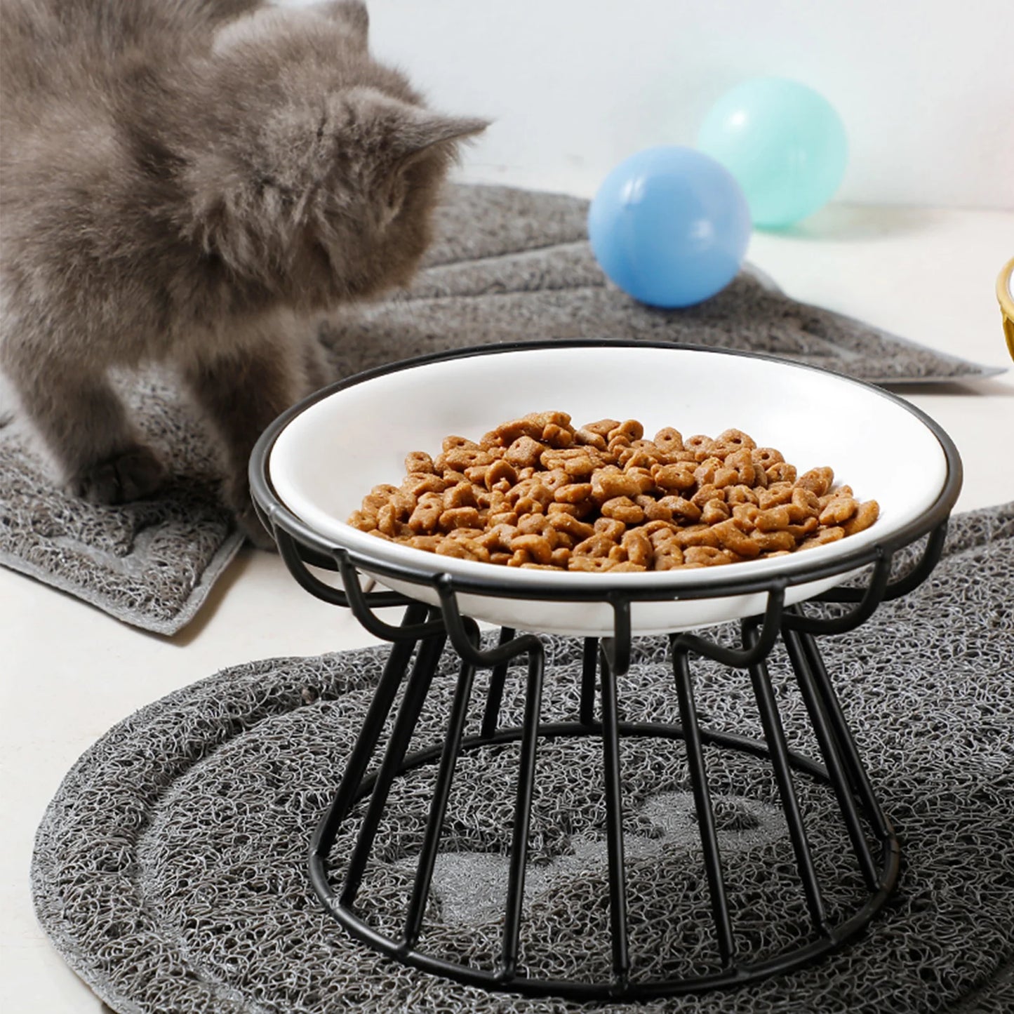 Thyme, Ceramic Raised Whisker-Friendly Bowl for Cats