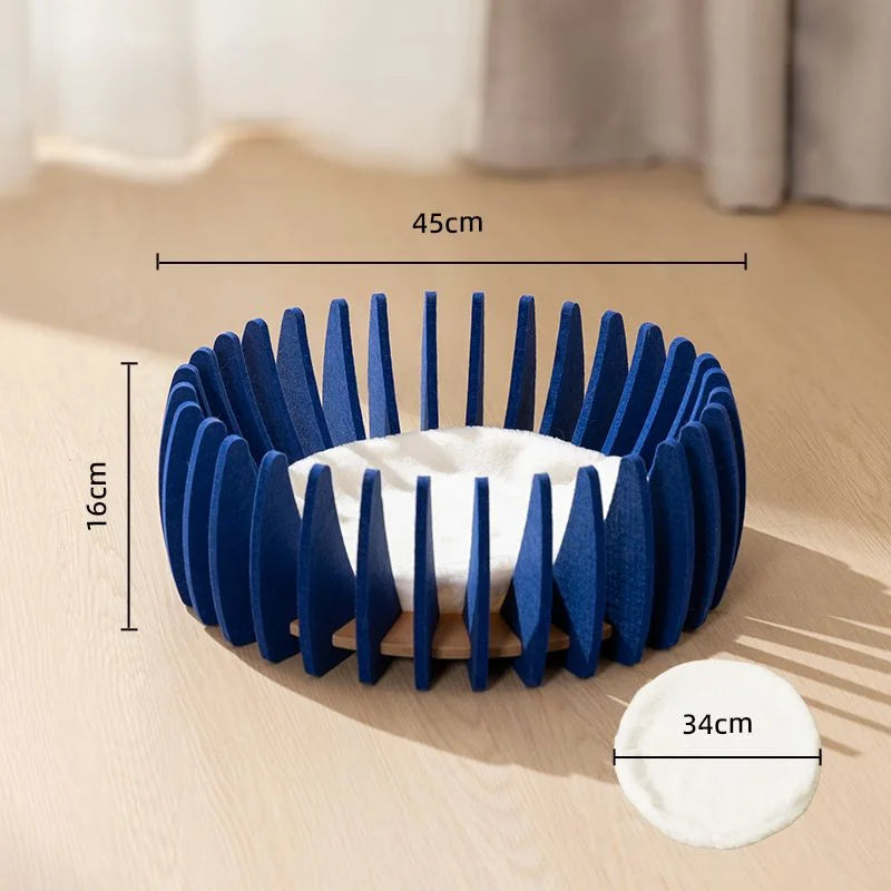 Birch, Bird Cage Shaped Felt Nest for Cats