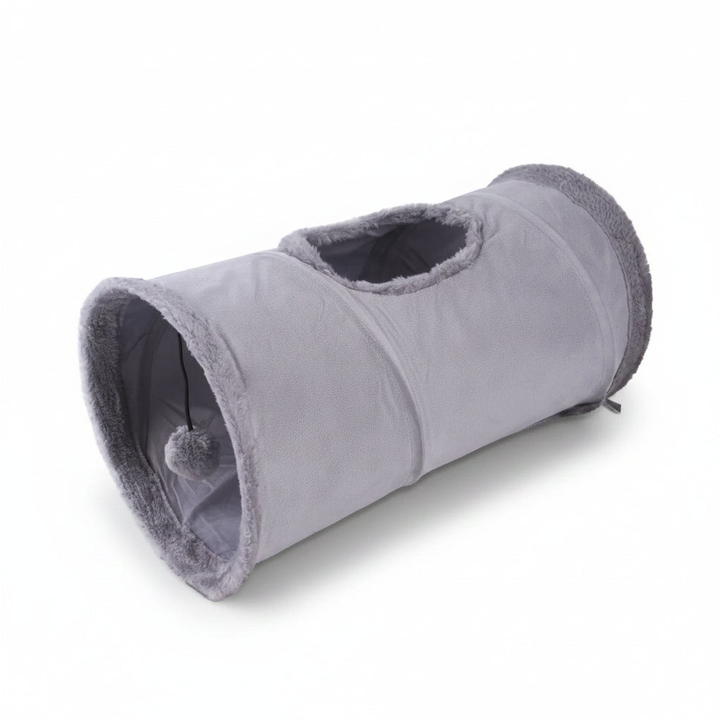Bluebell, Foldable Suede Play Tunnel for Cats