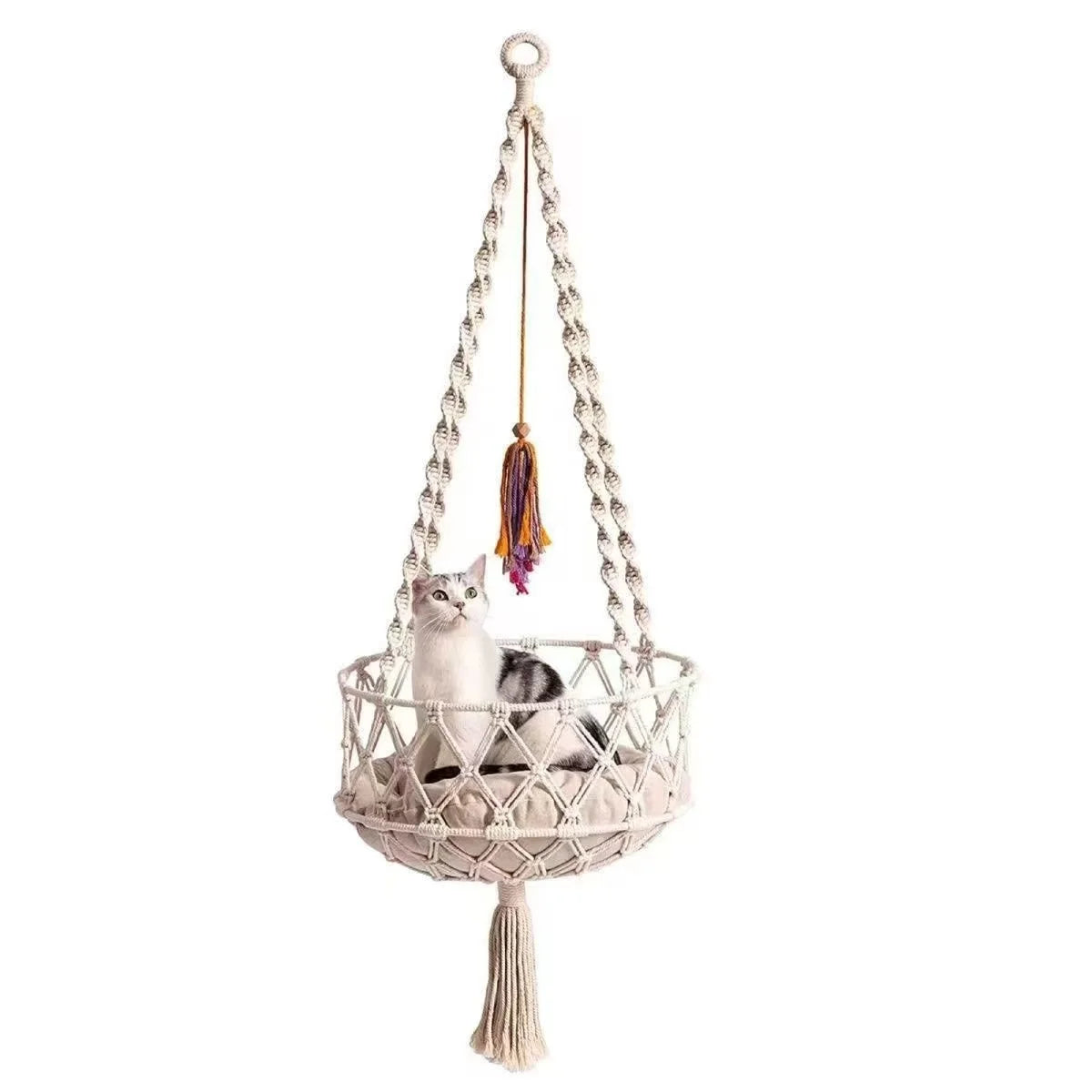 Alder, Boho Macrame Hammock for Cats