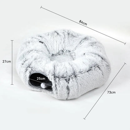 Hawthorn, Fluffy Donut Tunnel Bed for Cats