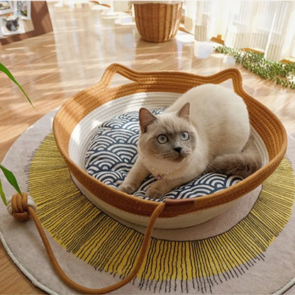 Avocet, Woven Rattan Sleeping House for Cats