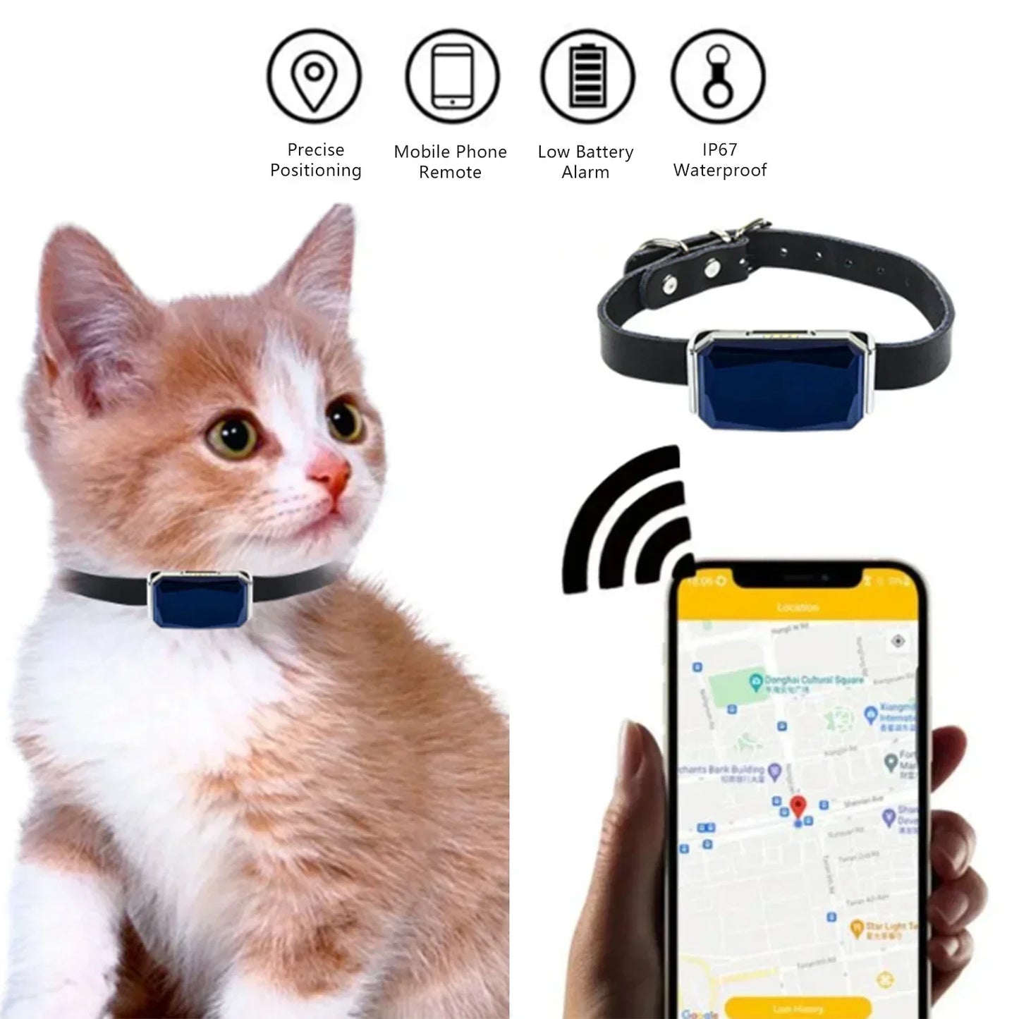 Lupin, GSM WiFi GPS Tracker Collar for Cats
