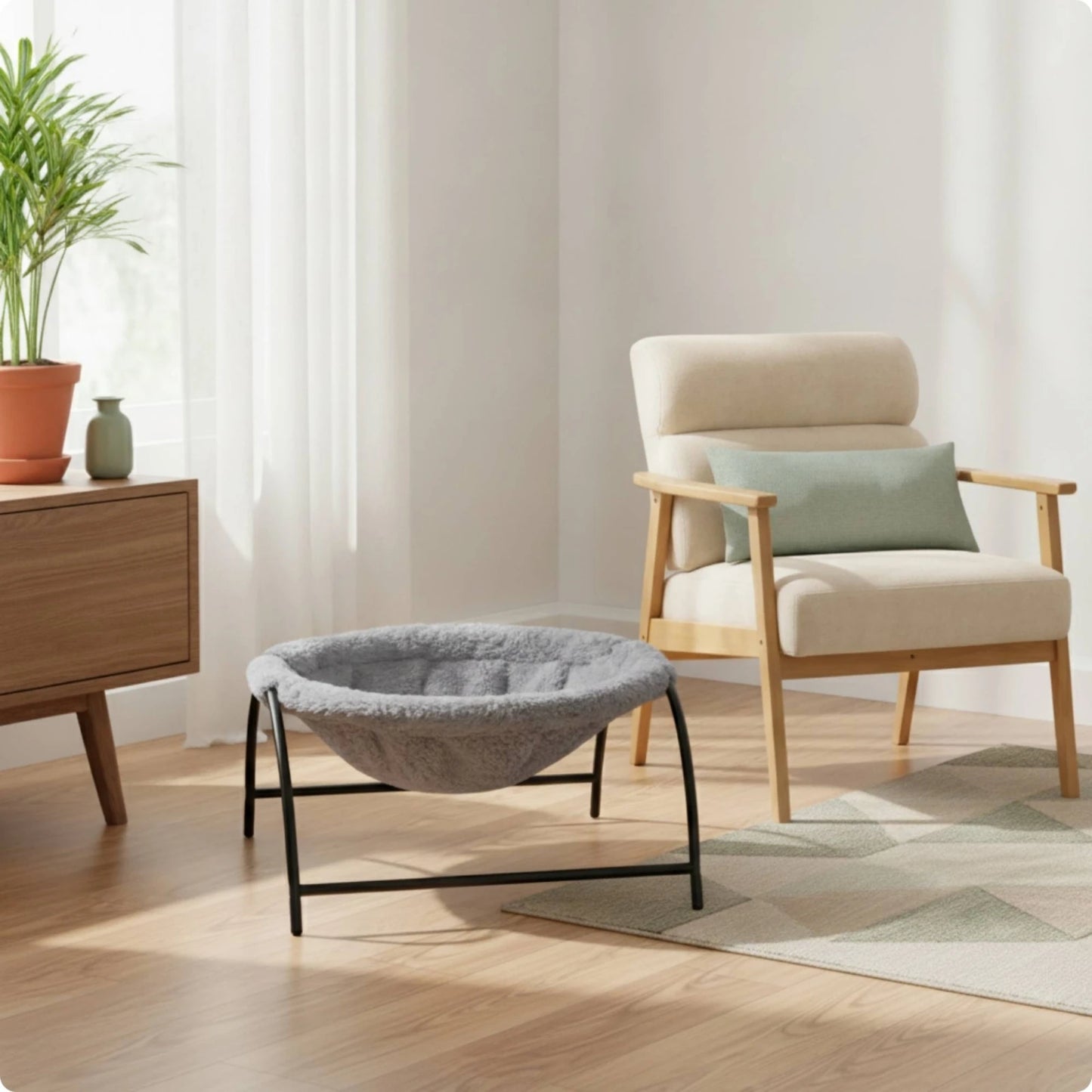 Meadow, Elevated Metal Frame Bed for Cats
