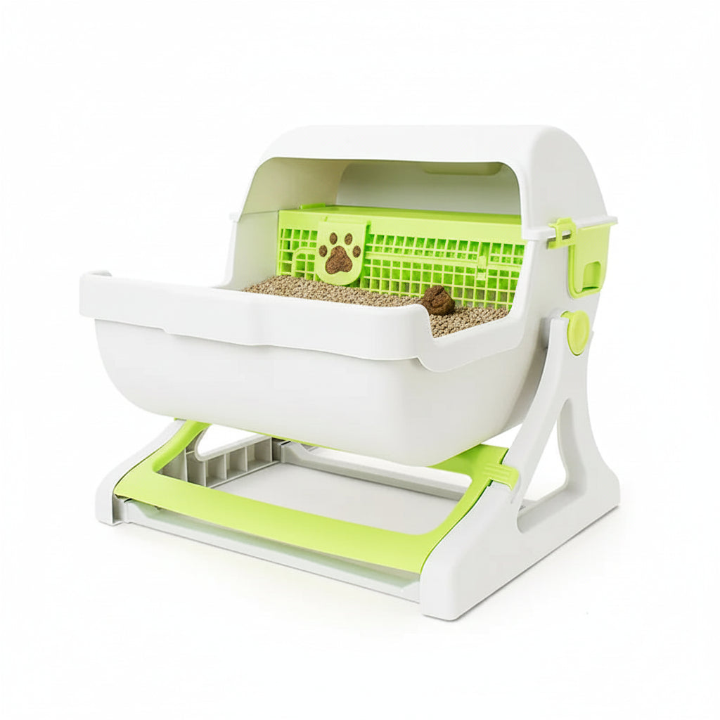 Elm, Semi-Enclosed XXL Self-Cleaning Litter Box for Cats