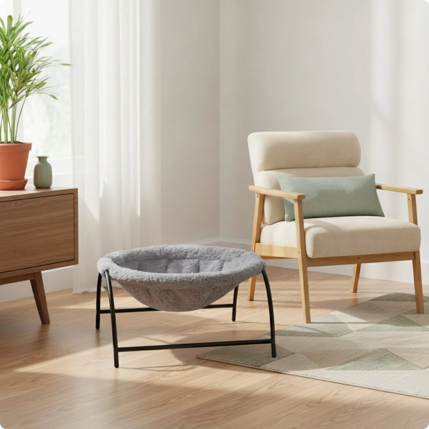 Meadow, Elevated Metal Frame Bed for Cats