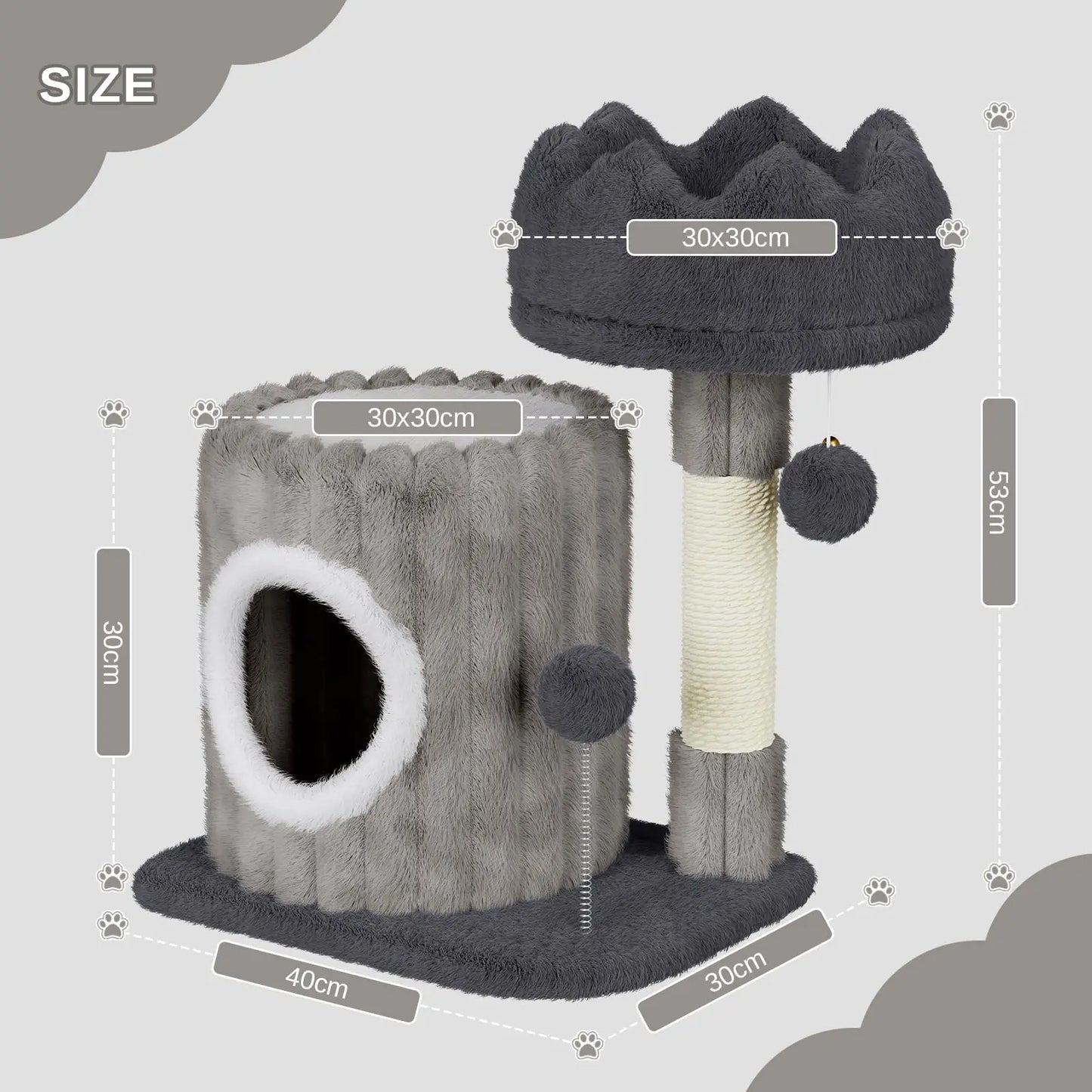 Spruce, Small Cat Tree with Cave for Cats