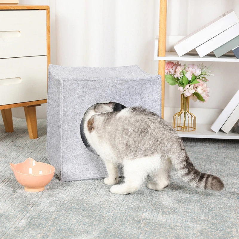 Tor, Felt Cube Cave Bed for Cats