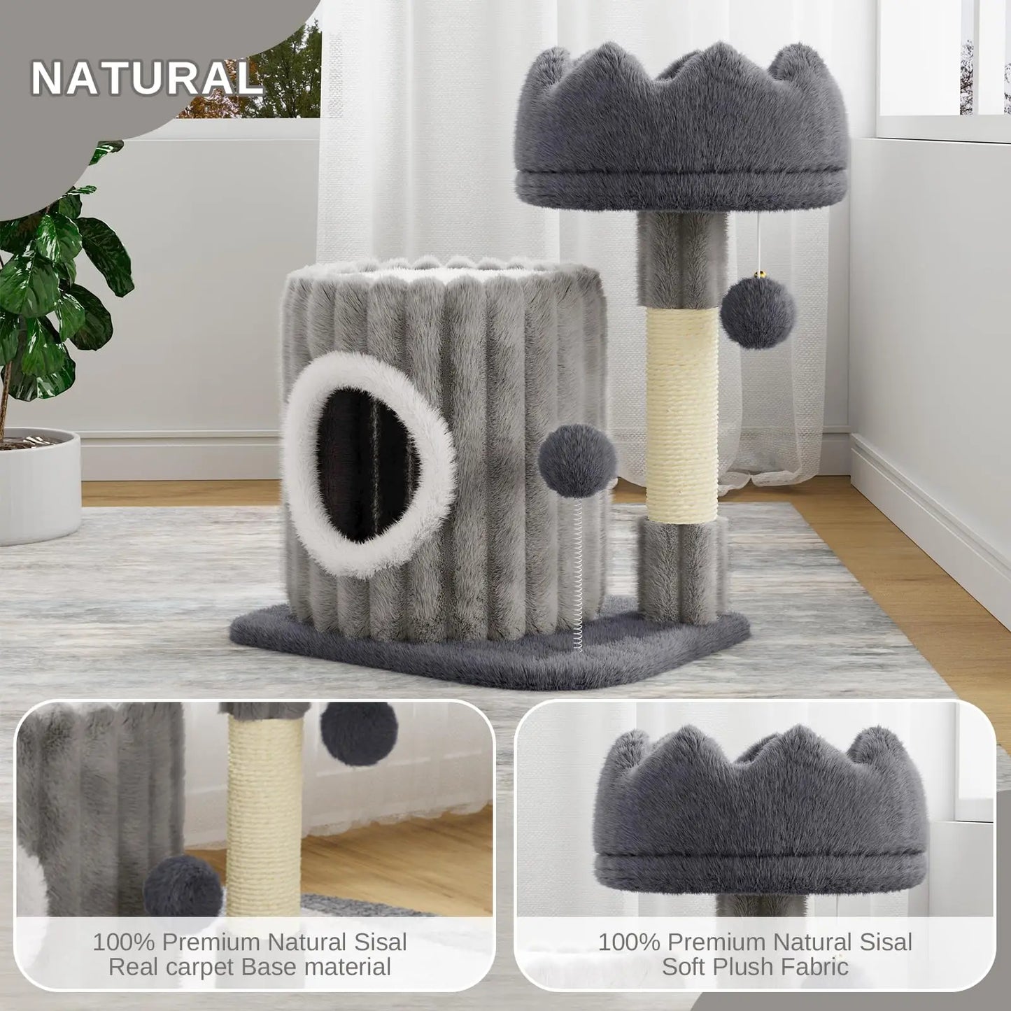 Spruce, Small Cat Tree with Cave for Cats