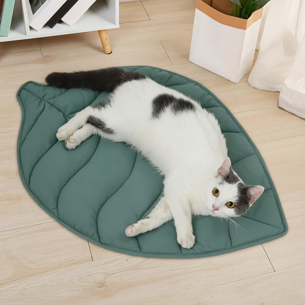 Slate, Leaf Shaped Cooling Mat for Cats