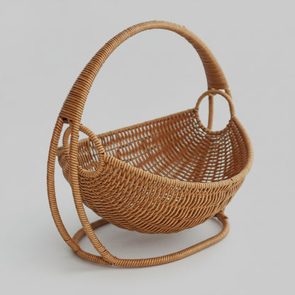 Chestnut, Imitation Rattan Basket Bed for Cats