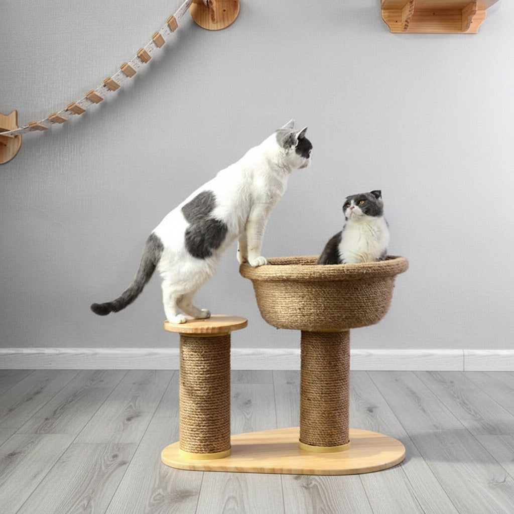 Yew, Solid Wood Climbing Frame for Cats