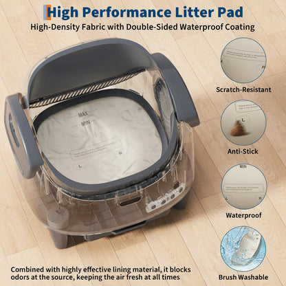Coral, Open-Top Self-Cleaning Litter Box for Cats