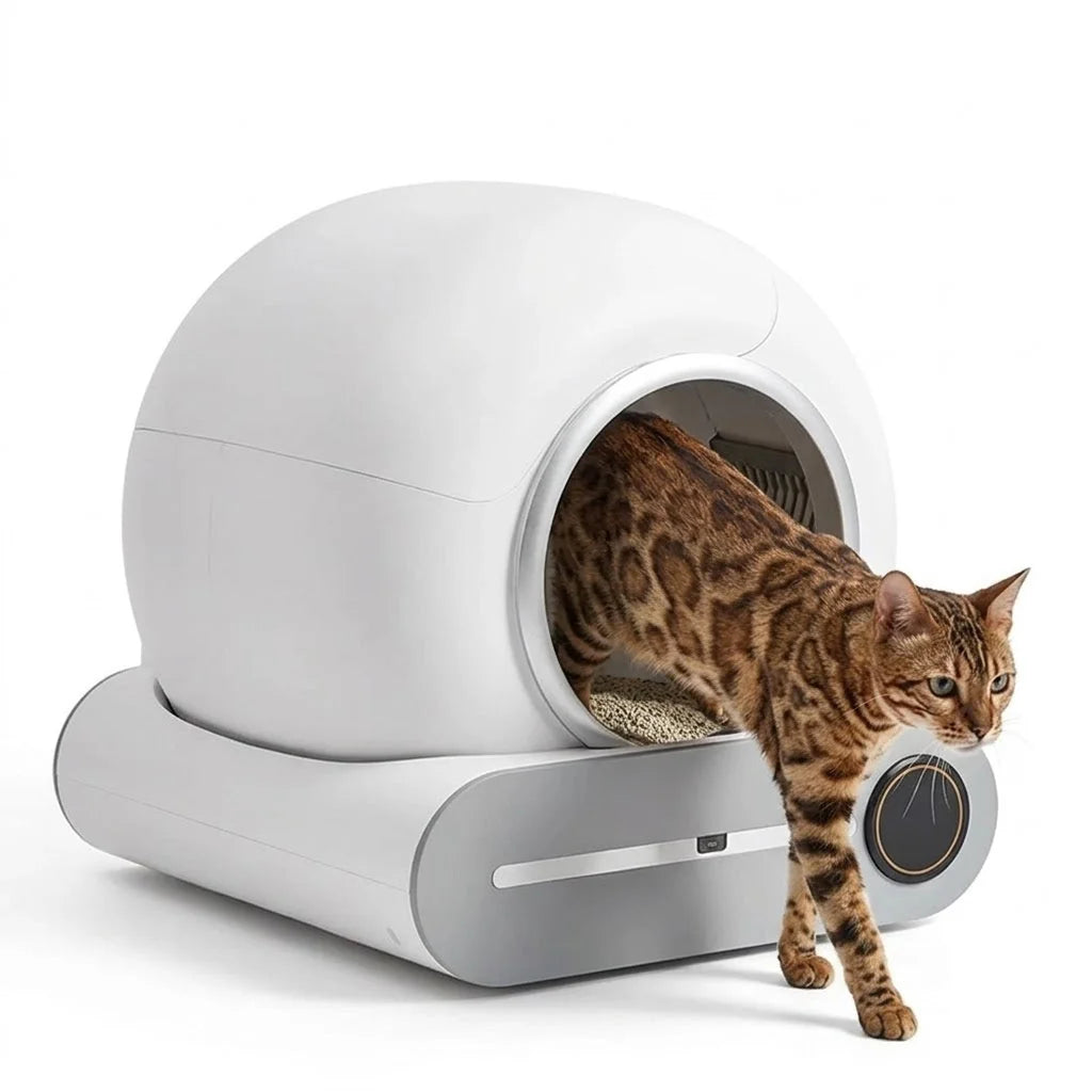 DOEL Self Cleaning Cat Litter Box 65L Automatic Cat Litter Box w/ Trash Bag & Litter Mat Smart Cat Toilet App Control 2.4G WiFi