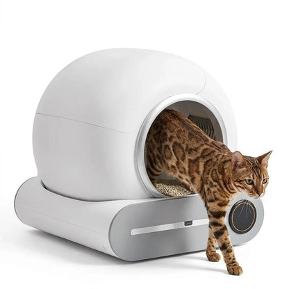 DOEL Self Cleaning Cat Litter Box 65L Automatic Cat Litter Box w/ Trash Bag & Litter Mat Smart Cat Toilet App Control 2.4G WiFi
