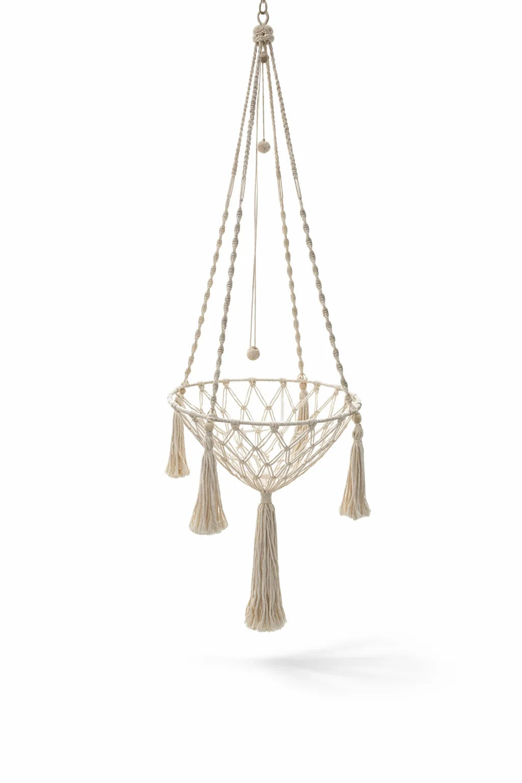 Boho Macrame Cat Hammock with Complete Hanging Kit, Hand Woven Wall Mount Cat Bed Indoor Decor Pet Swing Cat Nest