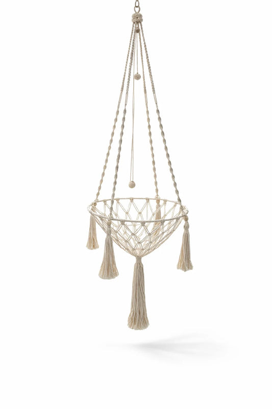 Boho Macrame Cat Hammock with Complete Hanging Kit, Hand Woven Wall Mount Cat Bed Indoor Decor Pet Swing Cat Nest