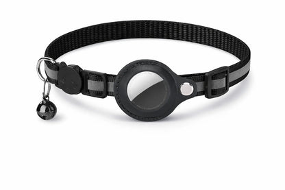 Cat AirTag Holder Collar Breakaway Reflective Strips Adjustable Kitten Collar Waterproof Cat Bell Collar Pet Air Tag Case