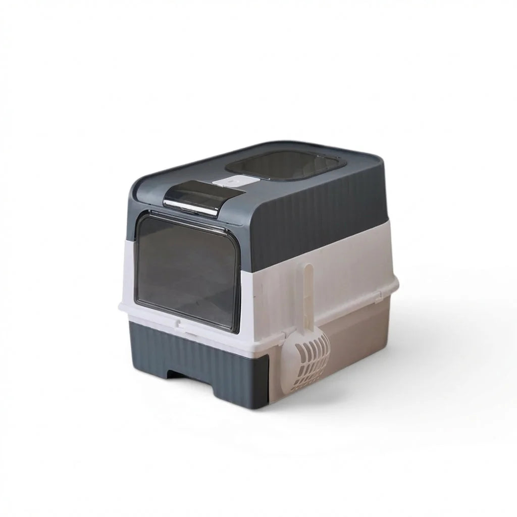 Full Enclosure Detachable Drawer Style Cat Litter Box with Cat Litter Scoop Included