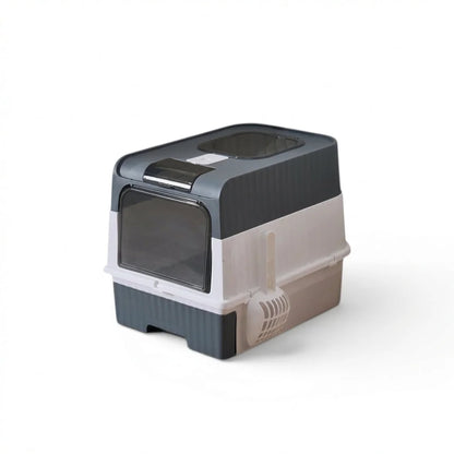 Full Enclosure Detachable Drawer Style Cat Litter Box with Cat Litter Scoop Included