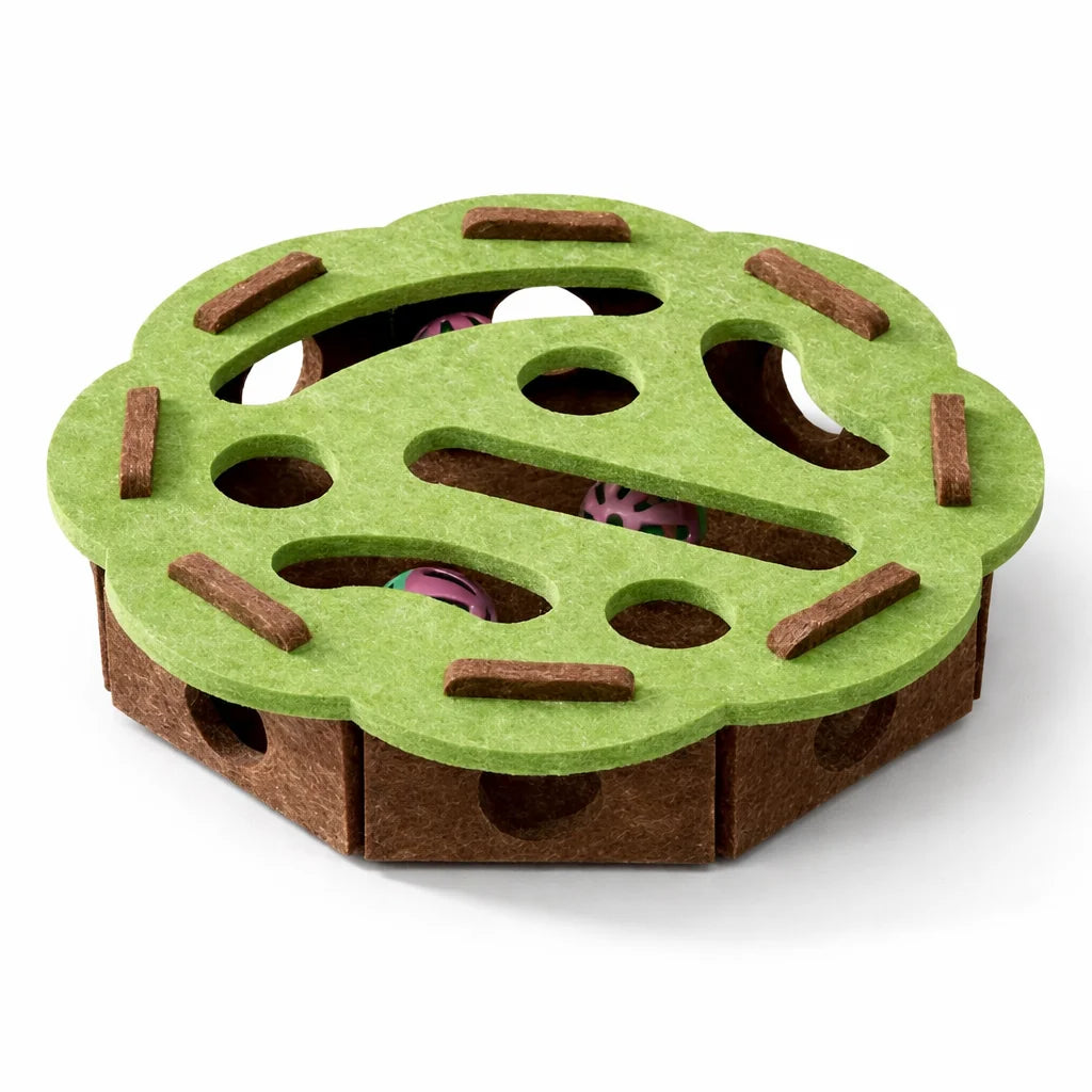 Cat Puzzle Toy Felt Puzzle Box Cat Exercise Toy With Ball Indoor Sports Entertainment Hunting Cat Toys For Indoor Cats