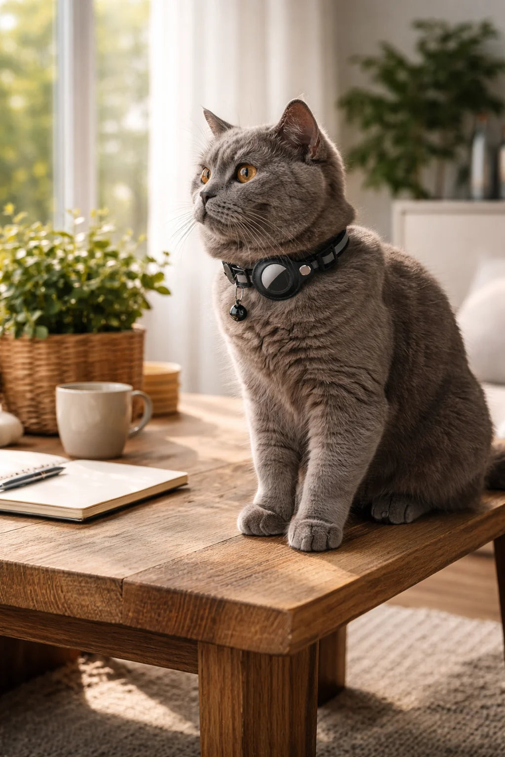 Cat AirTag Holder Collar Breakaway Reflective Strips Adjustable Kitten Collar Waterproof Cat Bell Collar Pet Air Tag Case