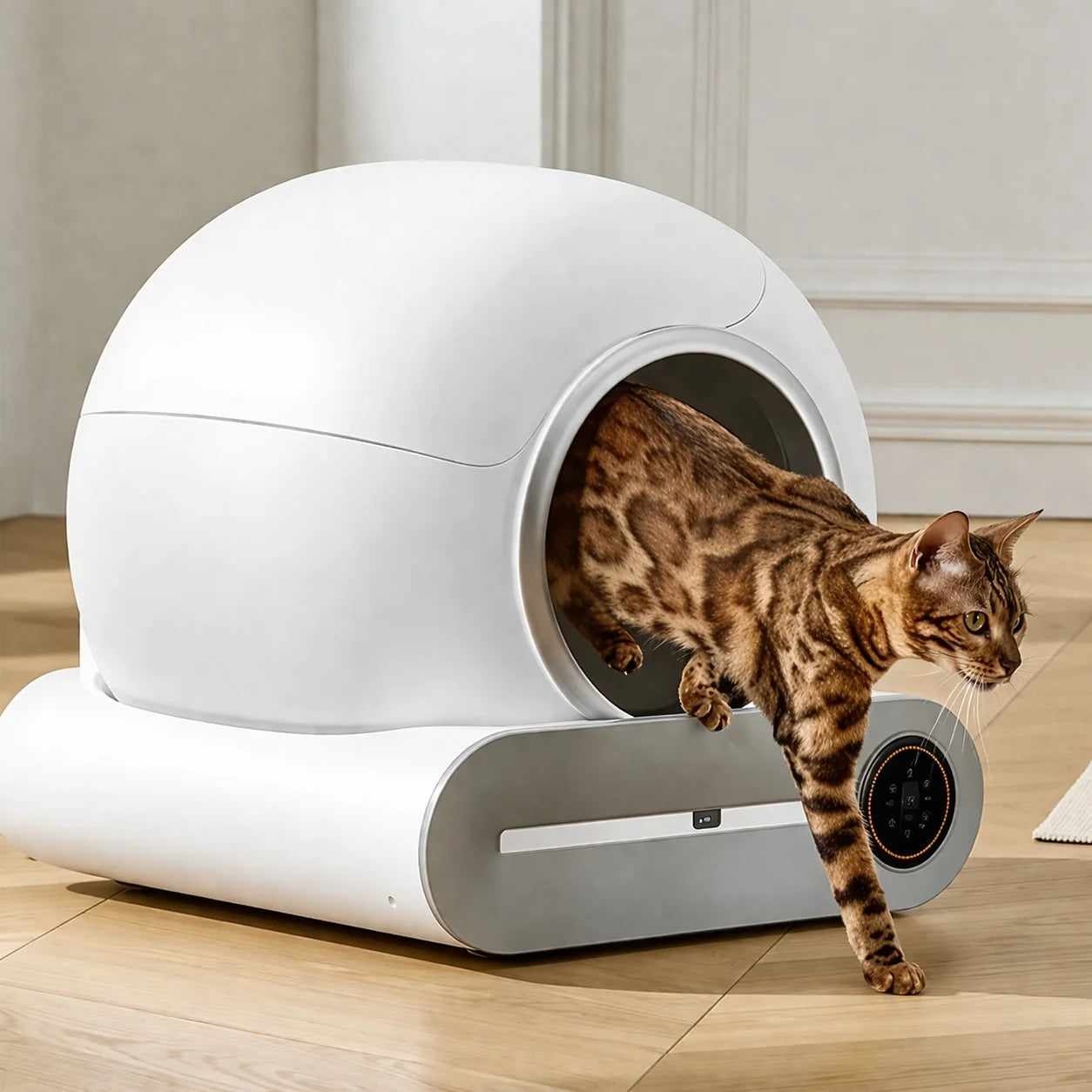 DOEL Self Cleaning Cat Litter Box 65L Automatic Cat Litter Box w/ Trash Bag & Litter Mat Smart Cat Toilet App Control 2.4G WiFi