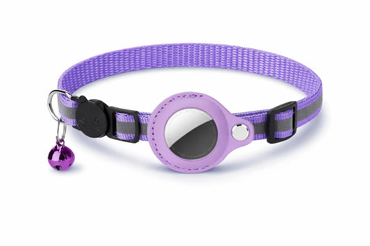 Cat AirTag Holder Collar Breakaway Reflective Strips Adjustable Kitten Collar Waterproof Cat Bell Collar Pet Air Tag Case