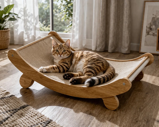 Wooden Cat Scratching Pad Detachable Wear-resistant Cat Scratch Board Multifunctional Cat Bed Grinding Claw Toy for Kitten