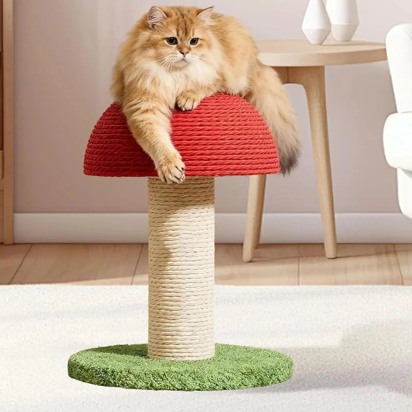 Cat Scratch Board Mushroom Modern Tall Scratching Post Carrot Cat Scratch Pillar for Kitten Exercise Mental Stimulation Physical