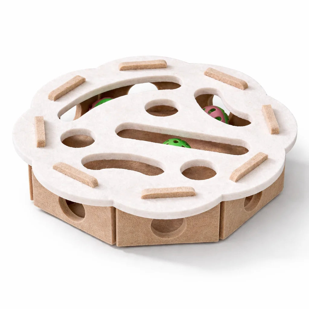 Cat Puzzle Toy Felt Puzzle Box Cat Exercise Toy With Ball Indoor Sports Entertainment Hunting Cat Toys For Indoor Cats