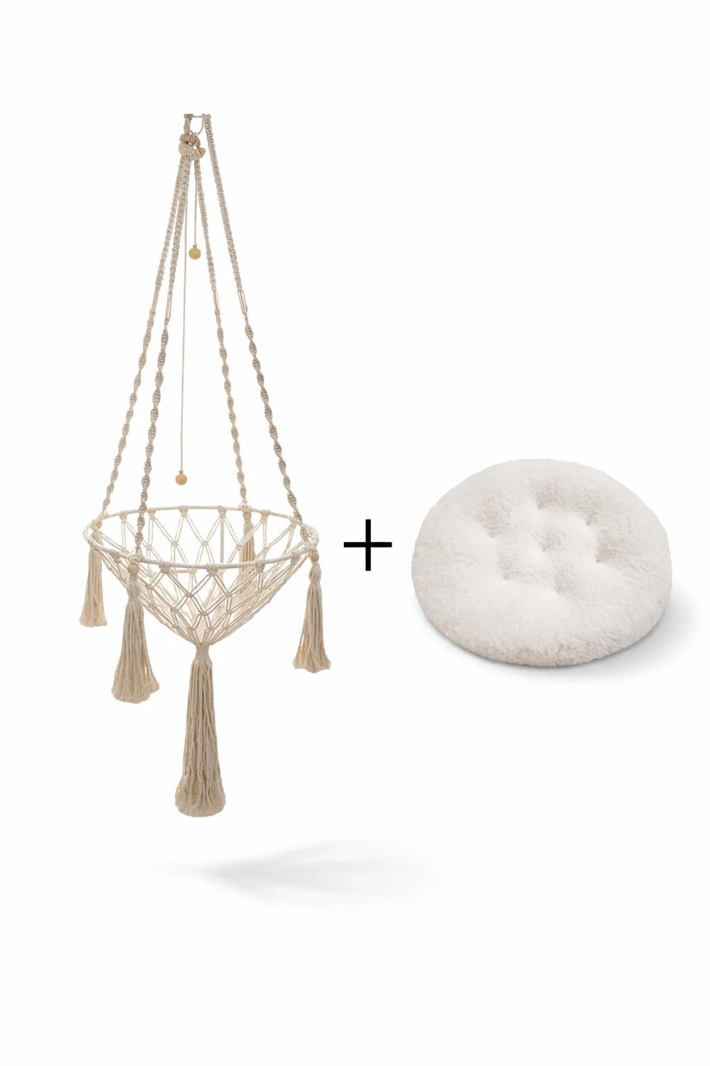 Boho Macrame Cat Hammock with Complete Hanging Kit, Hand Woven Wall Mount Cat Bed Indoor Decor Pet Swing Cat Nest