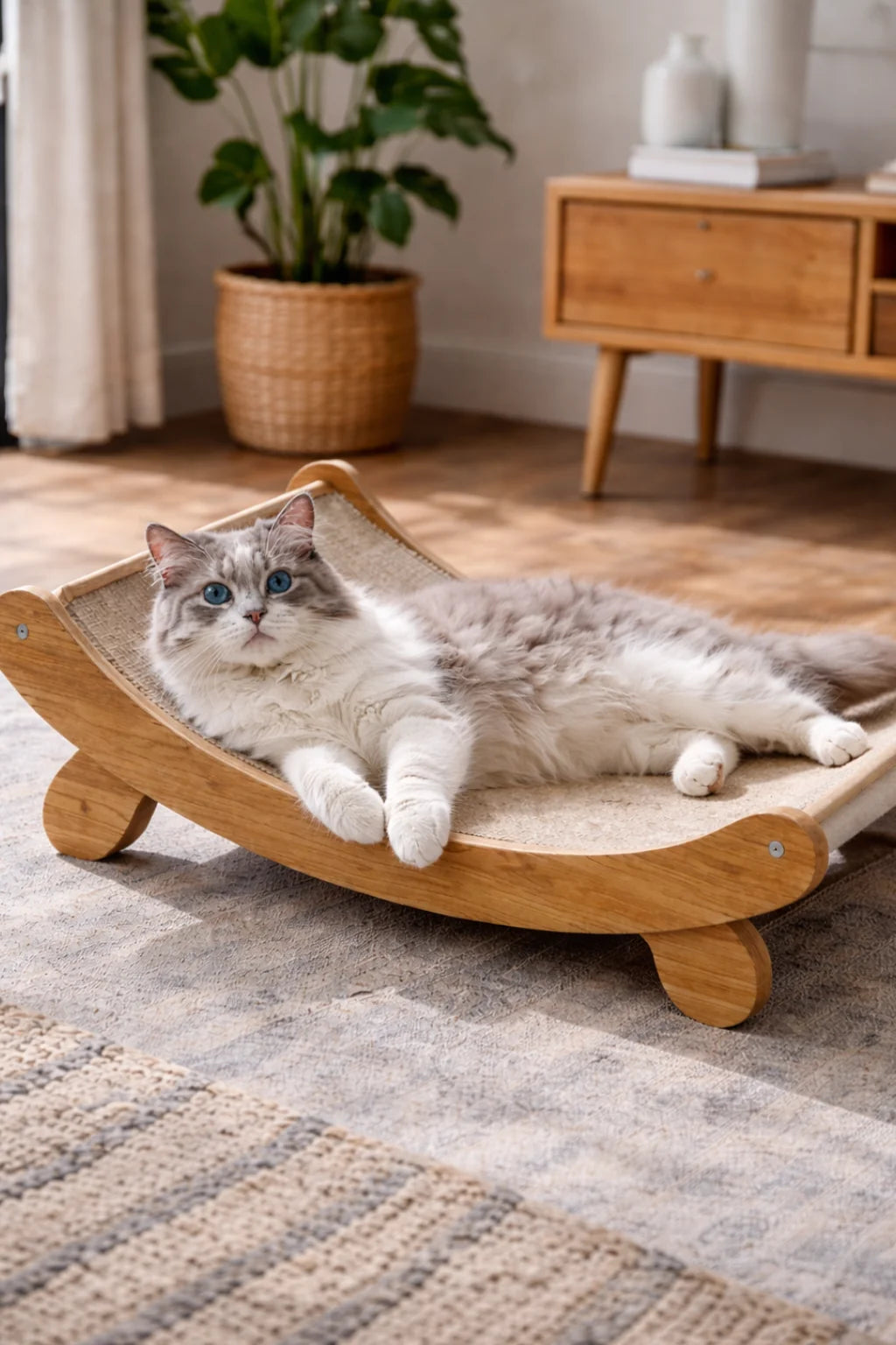 Wooden Cat Scratching Pad Detachable Wear-resistant Cat Scratch Board Multifunctional Cat Bed Grinding Claw Toy for Kitten