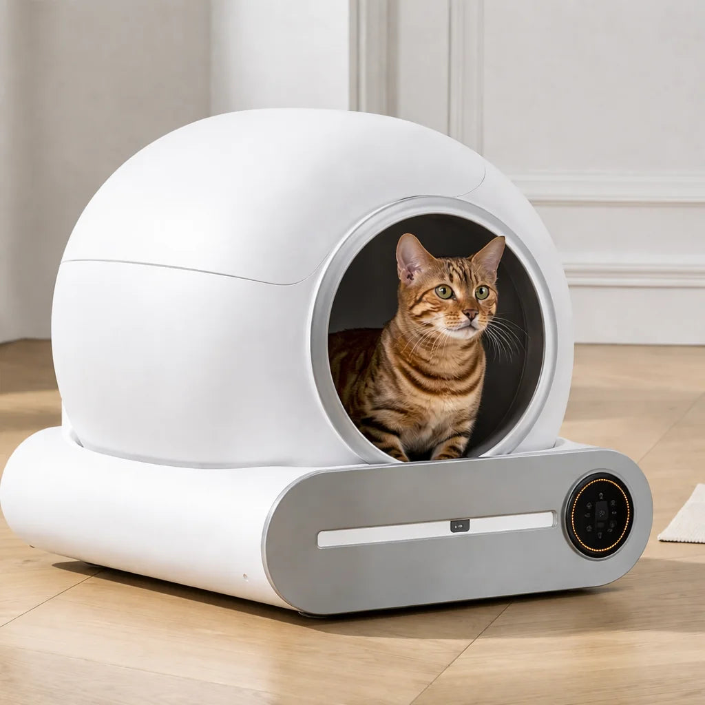 DOEL Self Cleaning Cat Litter Box 65L Automatic Cat Litter Box w/ Trash Bag & Litter Mat Smart Cat Toilet App Control 2.4G WiFi