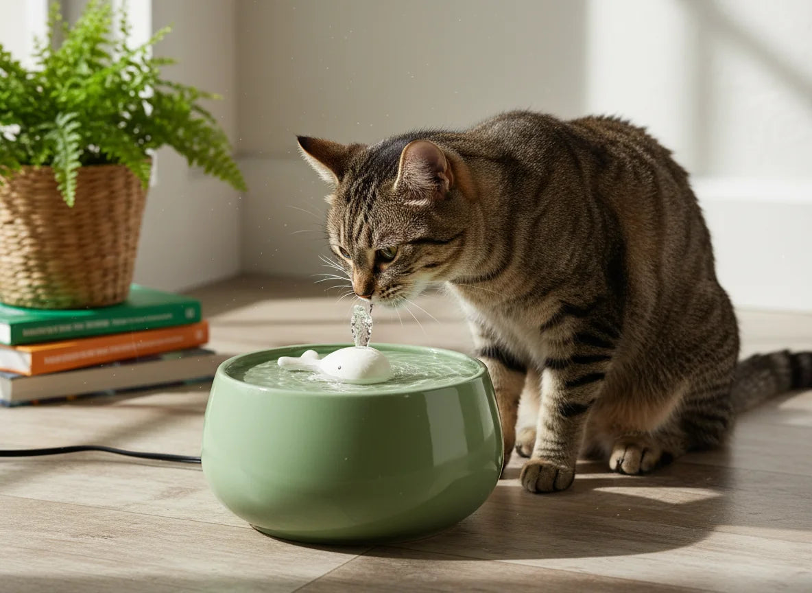 Ceramic Water Fountain Cat Charging Pet Water Feeders Dogs Automatic Circulating Filtration Flow Water Dispenser Cat Accessories