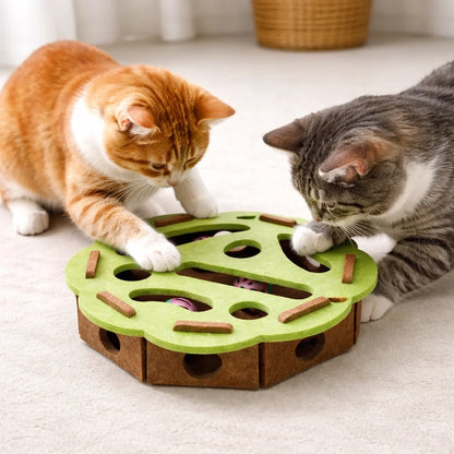 Cat Puzzle Toy Felt Puzzle Box Cat Exercise Toy With Ball Indoor Sports Entertainment Hunting Cat Toys For Indoor Cats