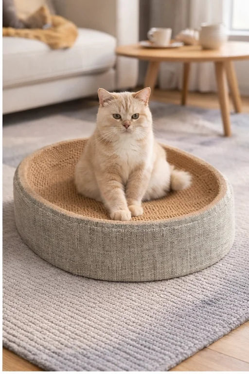2in1 Cat Scratching Board Protect Furniture Grinding Claw Toys Oval Corrugated Paper Wear-resistant Cat Nest Cat Accessories