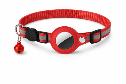 Cat AirTag Holder Collar Breakaway Reflective Strips Adjustable Kitten Collar Waterproof Cat Bell Collar Pet Air Tag Case