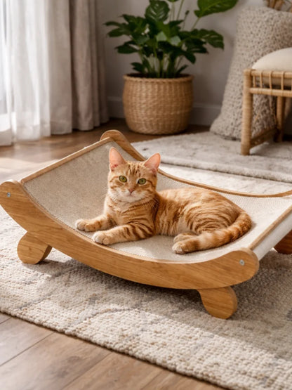 Wooden Cat Scratching Pad Detachable Wear-resistant Cat Scratch Board Multifunctional Cat Bed Grinding Claw Toy for Kitten